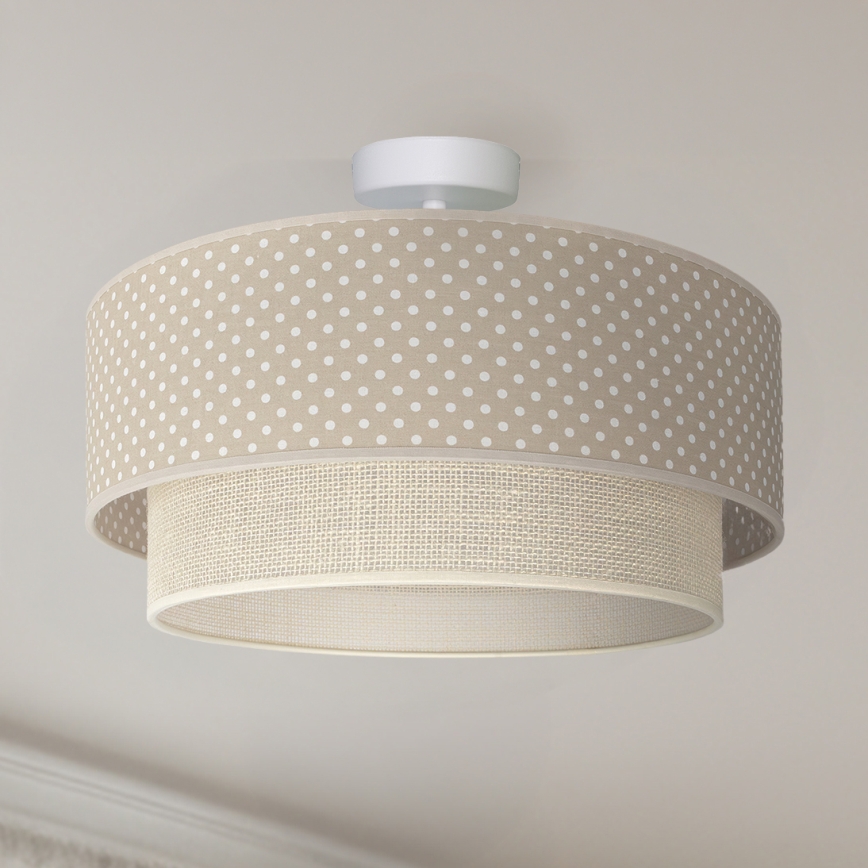 Brilagi - Plafonnier LED BOHO BOBO 1xE27/60W/230V Ø 40 cm, à pois beige/crème
