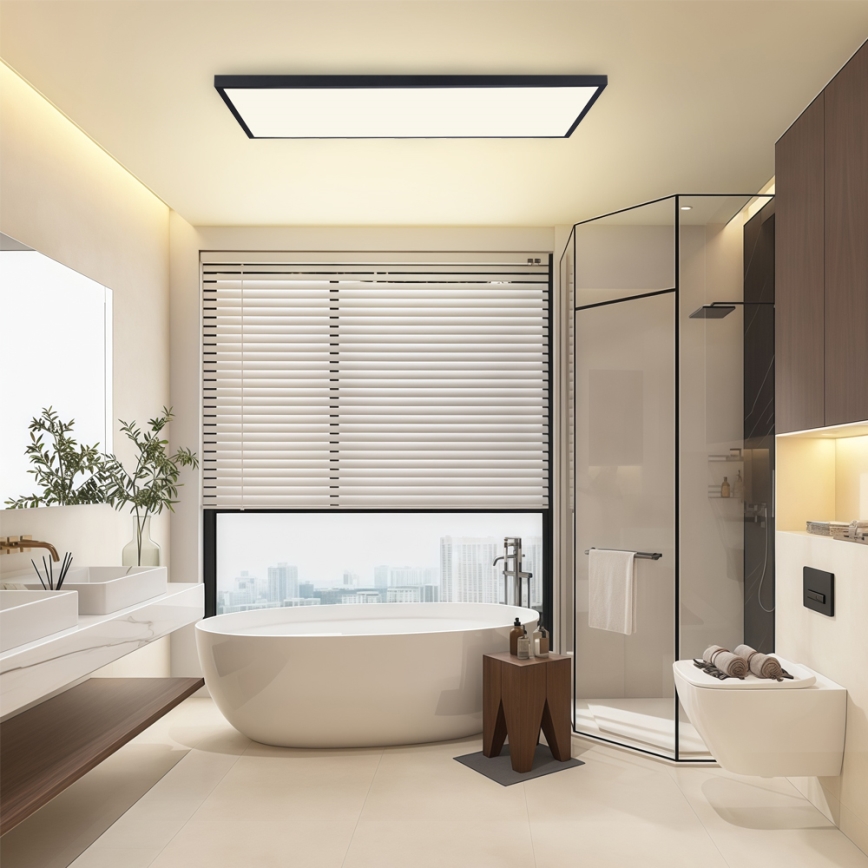 Brilagi - Plafonnier LED pour salle de bains FRAME LED/96W/230V 120x60 cm 3000/4000/6000K IP44 noir