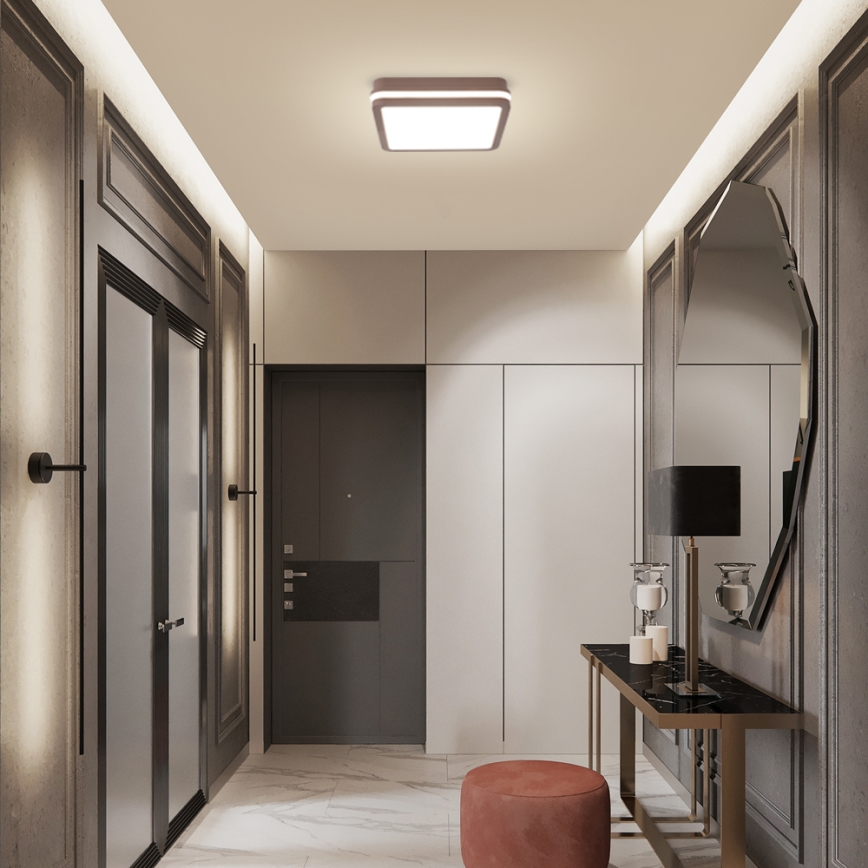 Brilagi - Plafonnier d'extérieur LED BENE LED/24W/230V 26x26 cm marron IP54