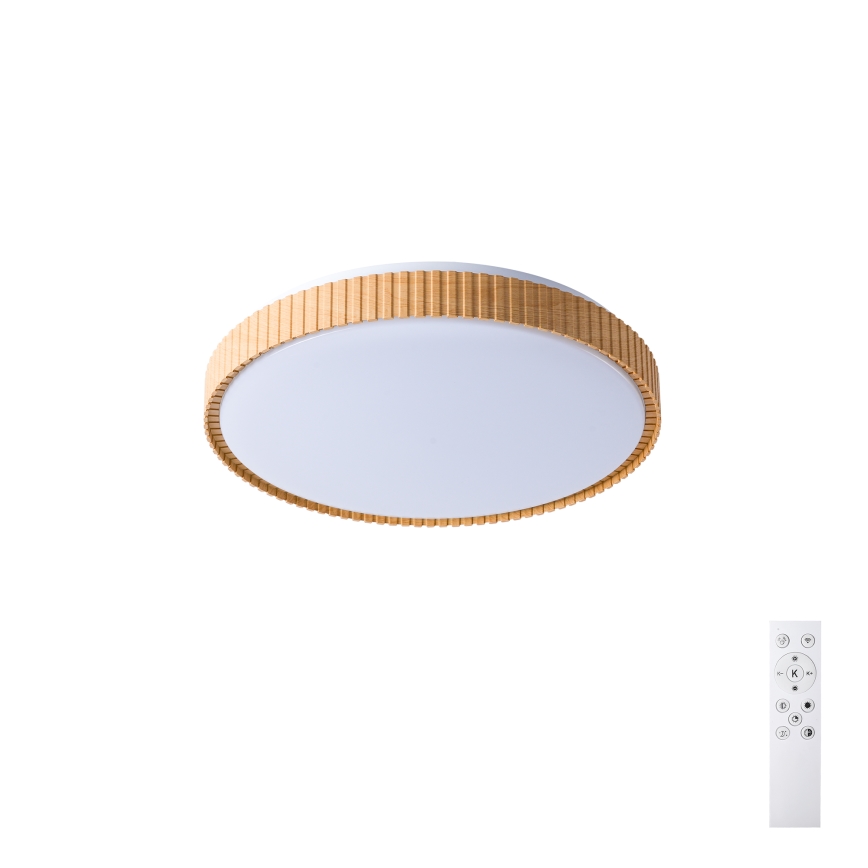 Brilagi - Plafonnier LED dimmable CORVO LED/72W/230V 3000-6000K décor bois Ø 50 cm + télécommande incluse
