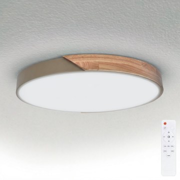 BRILAGI - LED Plafonnier dimmable PILANA LED/60W/230V 3000-6500K chêne/beige Ø 60 cm + télécommande
