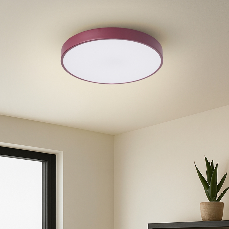 Brilagi - Plafonnier LED dimmable POOL LED/36W/230V 3000–6000K Ø 30 cm bordeaux + télécommande