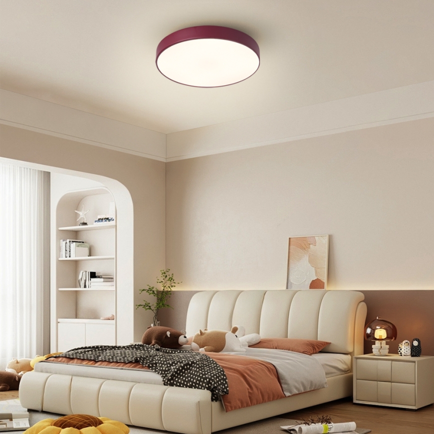 Brilagi - Plafonnier LED dimmable POOL LED/36W/230V 3000–6000K Ø 30 cm bordeaux + télécommande
