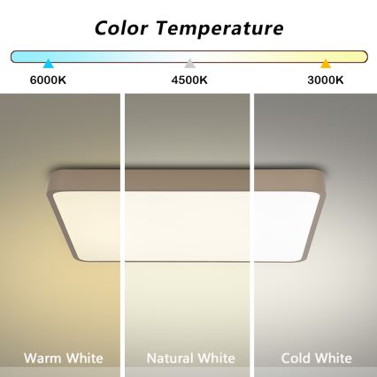 Brilagi - Plafonnier LED dimmable POOL LED/48W/230V 3000-6000K 50x50 cm beige + télécommande