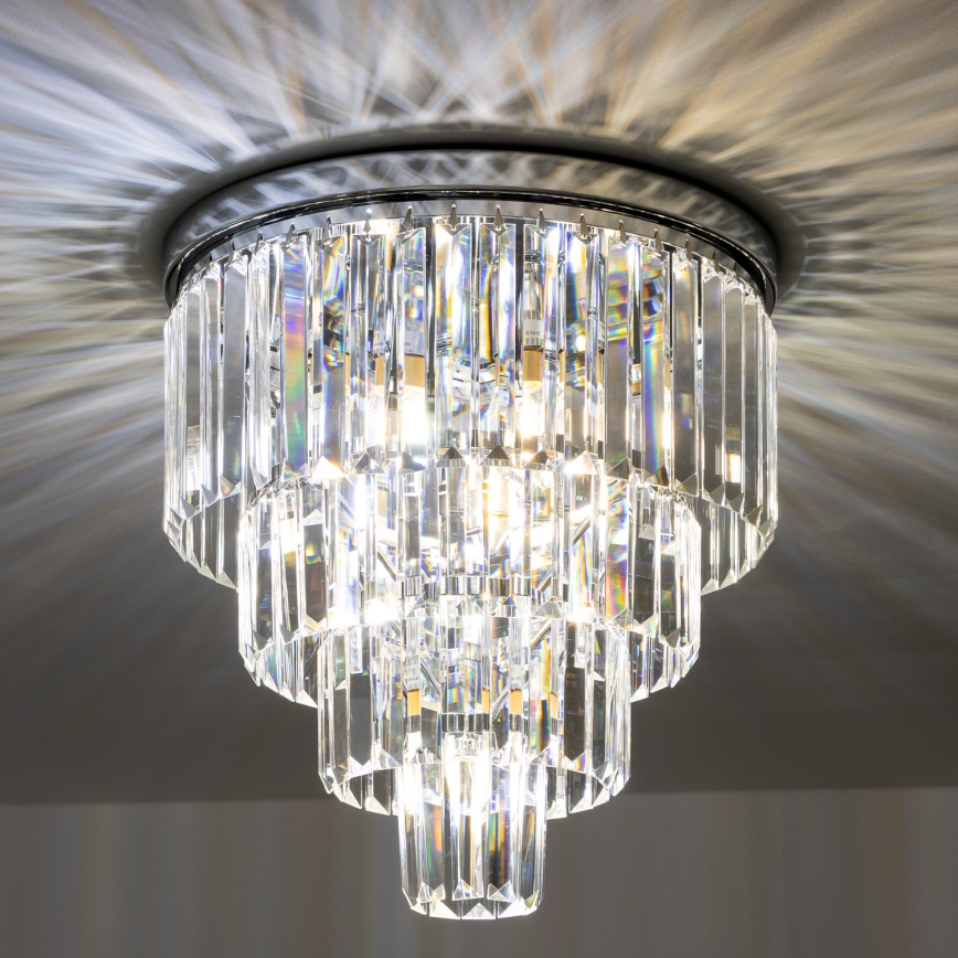 Brilagi - LED Plafonnier en cristal MOZART 5xE14/40W/230V chrome brillant