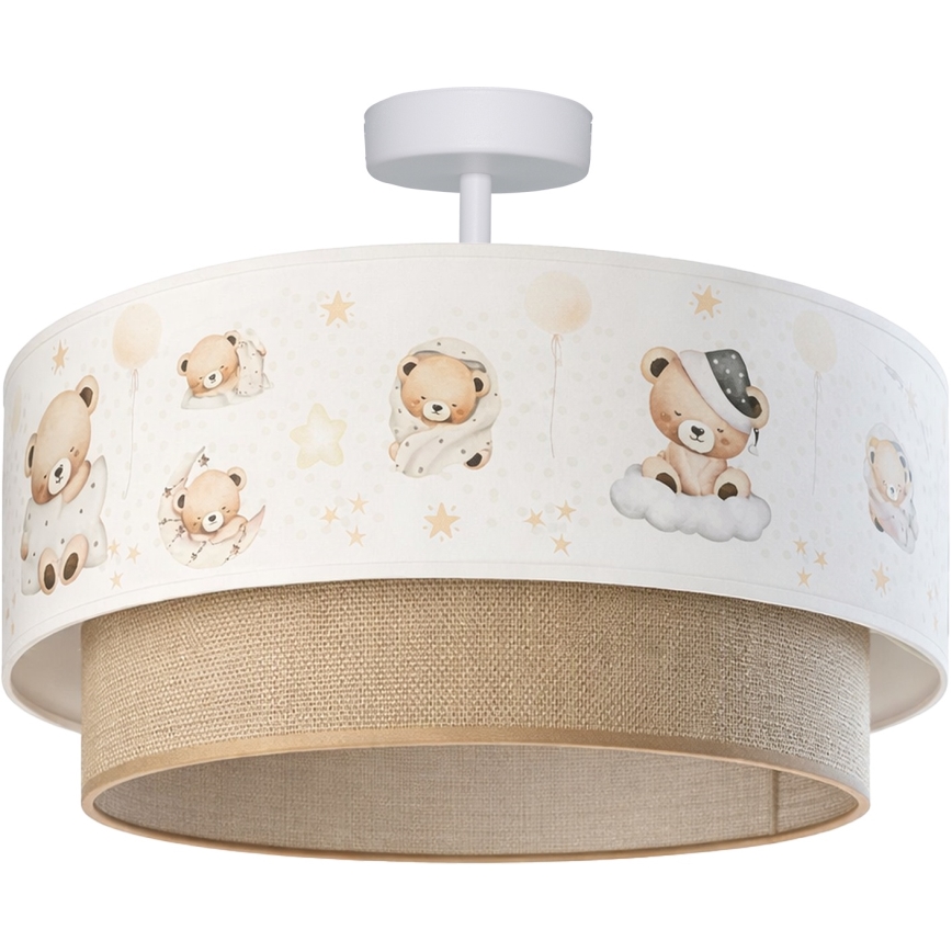 Brilagi-LED Plafonnier en saillie pour enfants BOBO 1xE27/60W/230V Ø 40 cm blanc/beige/ourson