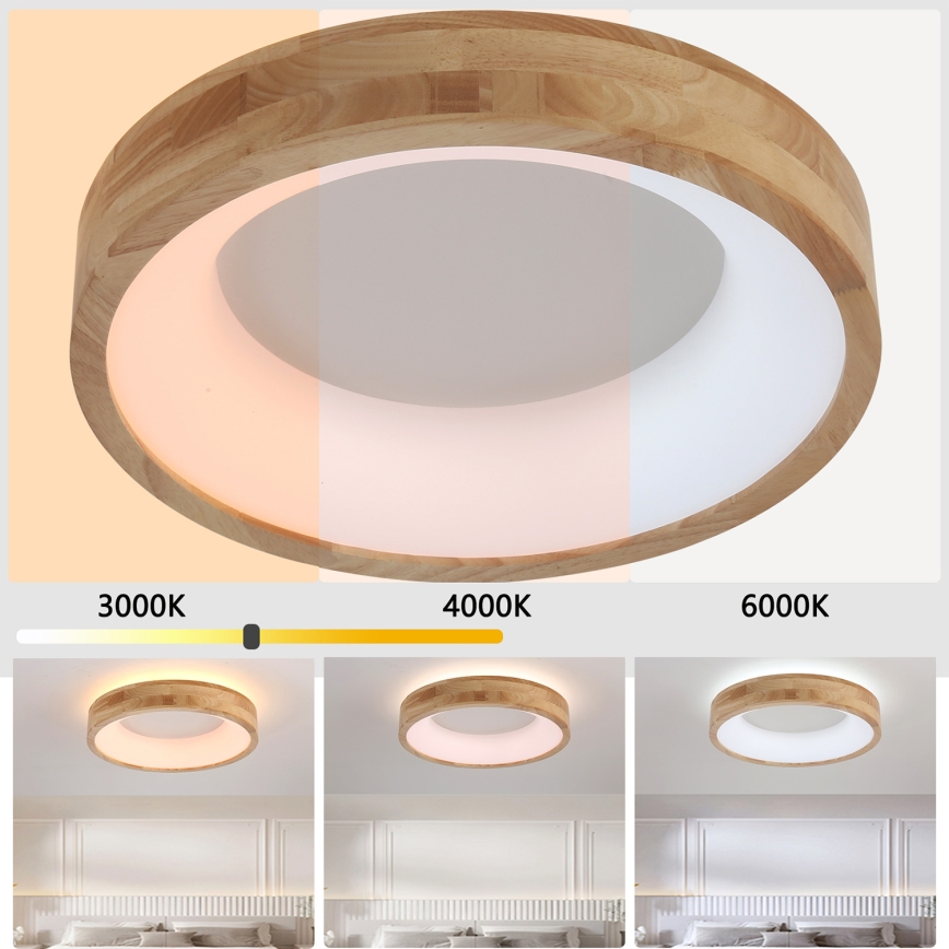 Brilagi - Plafonnier LED FALCON WOOD LED/30W/230V 3000/4000/6000K Ø 45 cm en bois