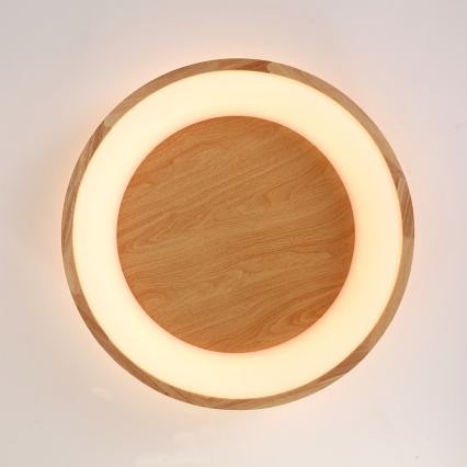Brilagi - Plafonnier LED FALCON WOOD, 40 W, 230 V, 3000/4000/6000 K, Ø 60 cm, finition bois