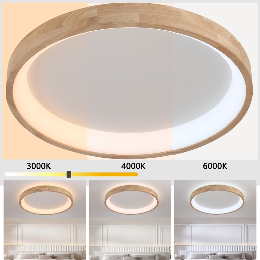 Brilagi - Plafonnier LED FALCON WOOD LED/60W/230V 3000/4000/6000K Ø 80 cm bois
