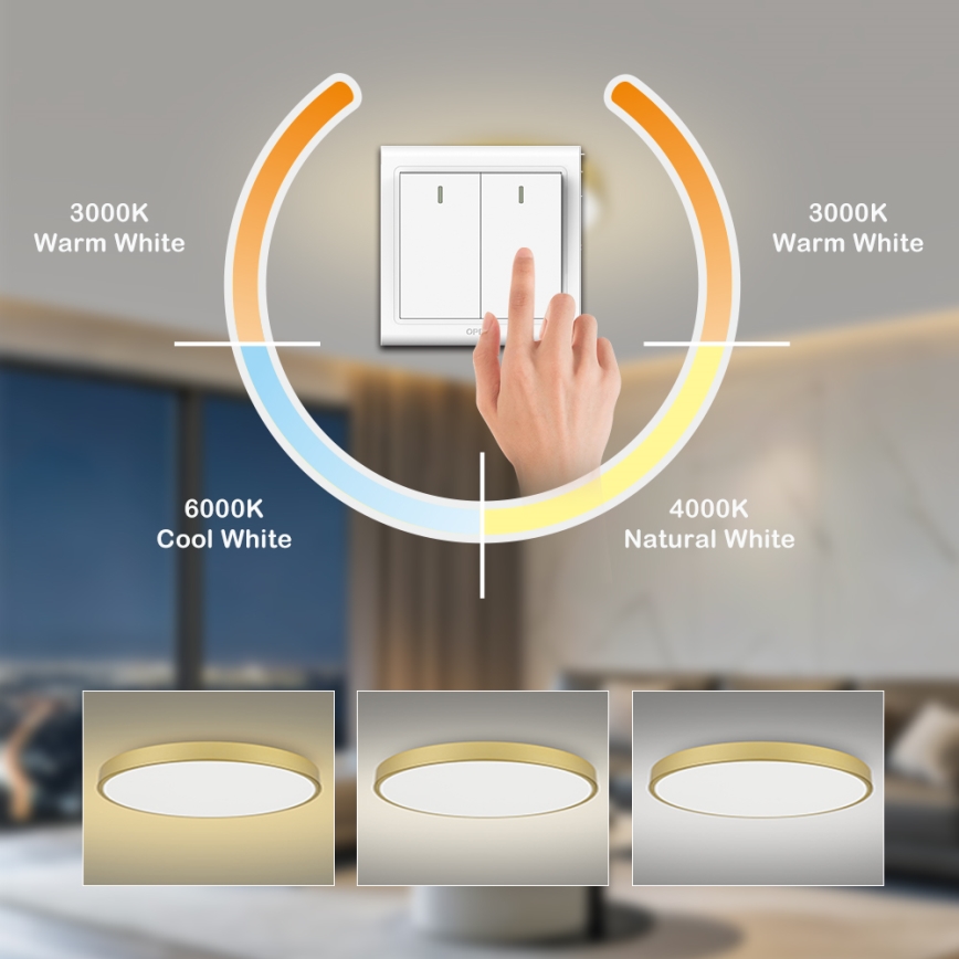 Brilagi - plafonnier LED POOL LED/128W/230V 3000/4500/6000K pr. 100 cm doré