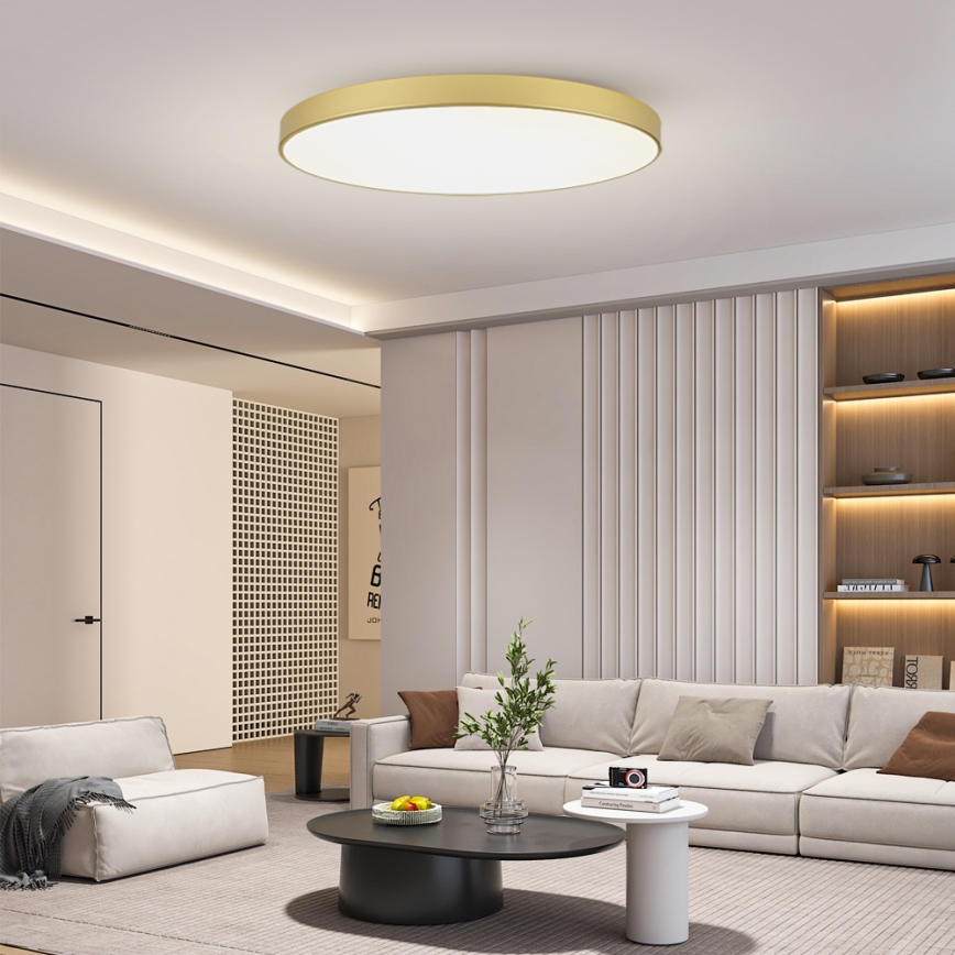 Brilagi - Plafonnier LED POOL, 180 W, 230 V, 3000/4500/6000 K, Ø 120 cm, doré