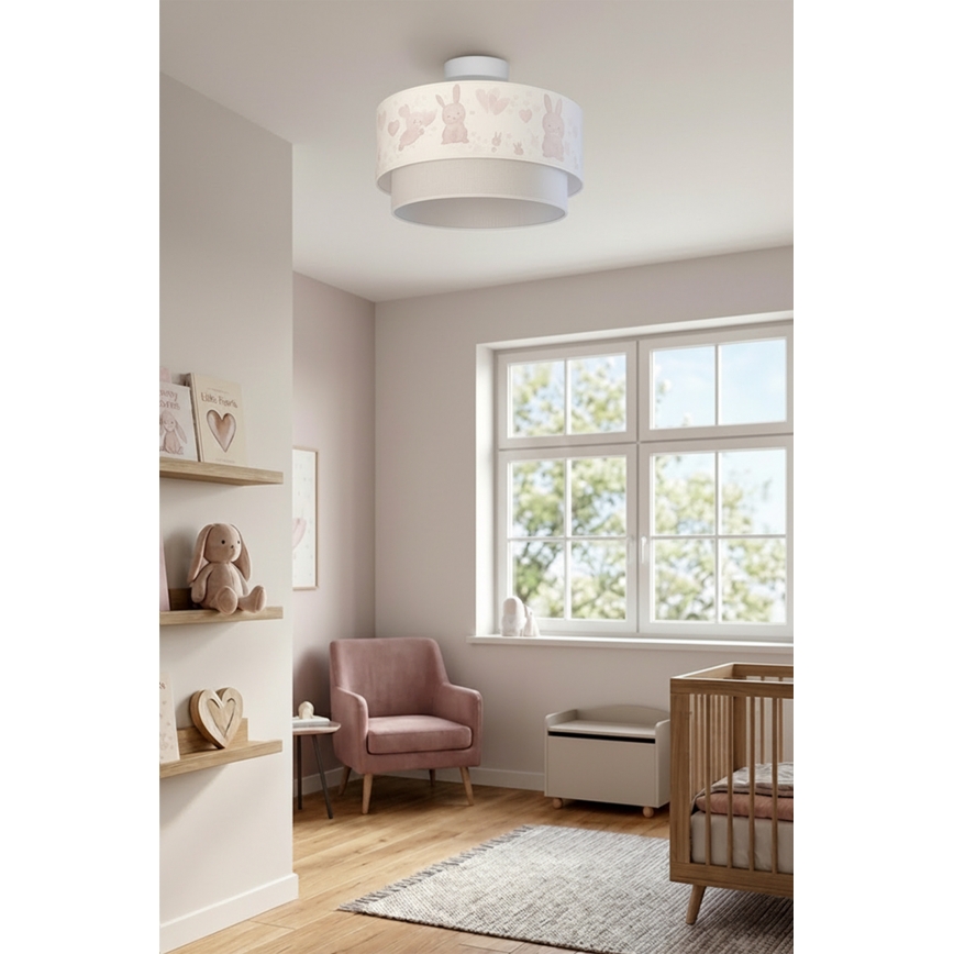 Brilagi-LED Plafonnier pour enfant BOBO 1xE27/60W/230V Ø 40 cm crème/gris/bleu royal