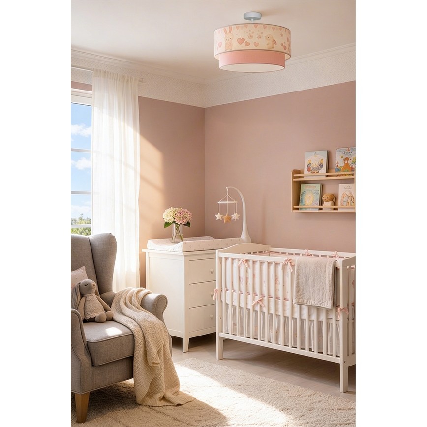 Brilagi-LED Plafonnier pour enfants BOBO 1xE27/60W/230V Ø 40 cm crème/rose/bleu roi