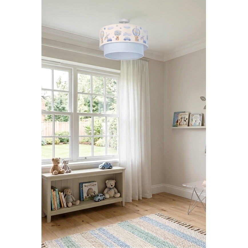 Brilagi - Plafonnier LED enfant en saillie BOBO 1xE27/60W/230V Ø 40 cm crème/bleu/oursons