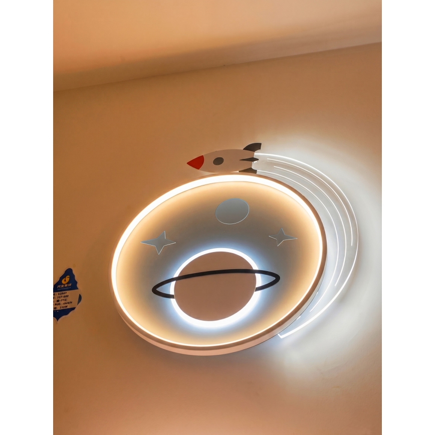 Brilagi -LED Plafonnier pour enfants STARSHIP LED/64W/230V 3000/4500K bleu