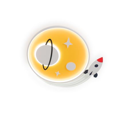 Brilagi -LED Plafonnier pour enfants STARSHIP LED/64W/230V 3000/4500K jaune
