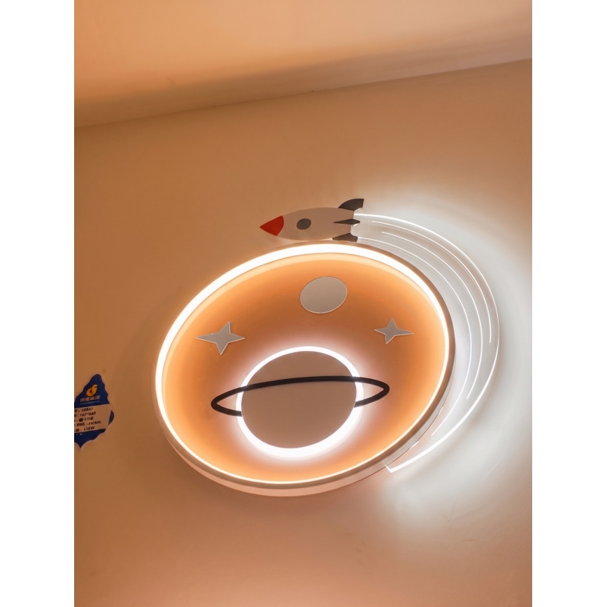 Brilagi -LED Plafonnier pour enfants STARSHIP LED/64W/230V 3000/4500K jaune