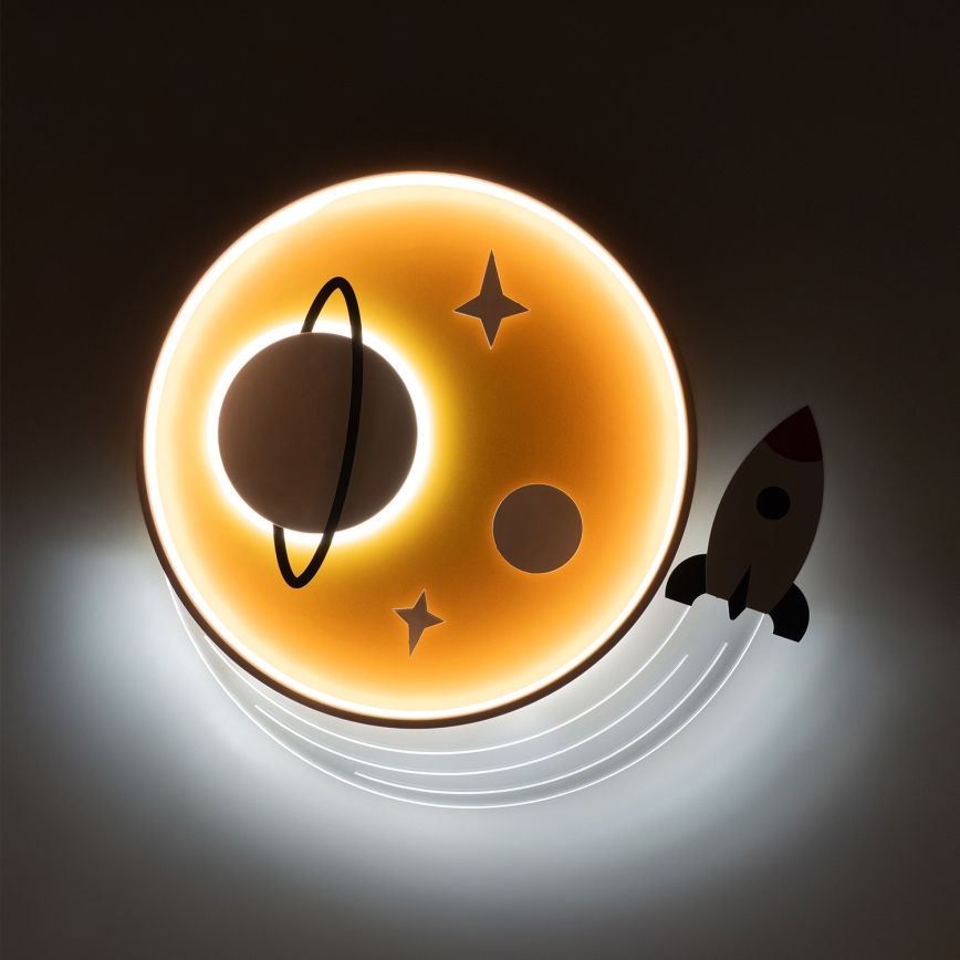 Brilagi -LED Plafonnier pour enfants STARSHIP LED/64W/230V 3000/4500K jaune