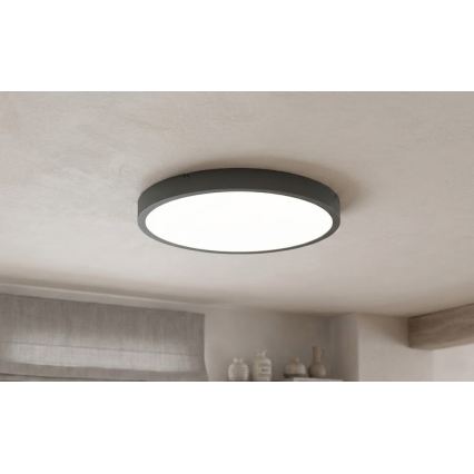 BRILAGI - Plafonnier LED pour salle de bains avec capteur ZENNA LED/24W/230V Ø 35 cm IP44 anthracite + télécommande
