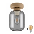 BRILAGI - LED Plafonnier RETRO GLASS 1xE27/60W/230V Ø 14 cm beige/gris fumé