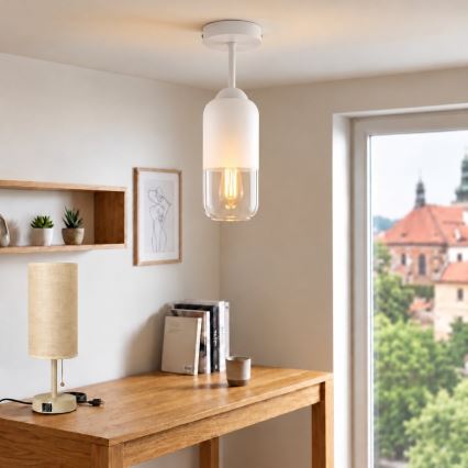 BRILAGI - LED Plafonnier RETRO GLASS 1xE27/60W/230V Ø 14 cm blanc