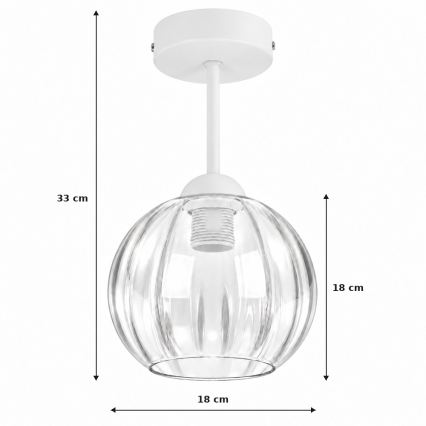 BRILAGI - LED Plafonnier RETRO GLASS 1xE27/60W/230V Ø 18 cm blanc/transparent
