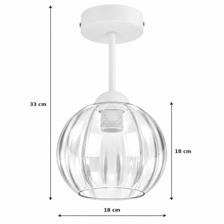 BRILAGI - LED Plafonnier RETRO GLASS 1xE27/60W/230V Ø 18 cm blanc/transparent