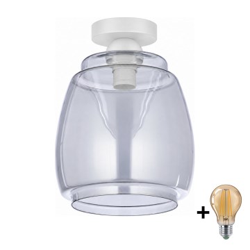 BRILAGI - LED Plafonnier RETRO GLASS 1xE27/60W/230V Ø 26 cm blanc/gris fumé