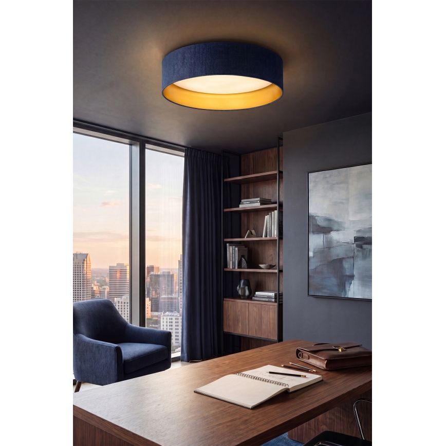 Brilagi - Plafonnier LED VELVET SIMPLE 36W/230V 3000K Ø 55 cm bleu/doré