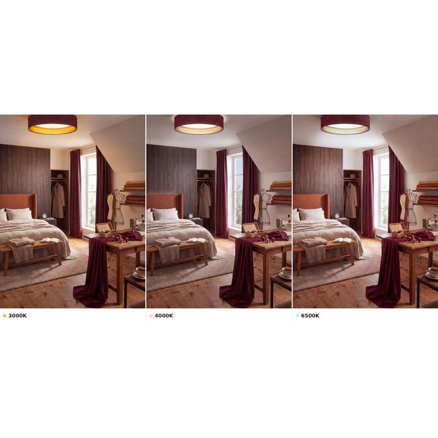 Brilagi - Plafonnier LED VELVET VARI LED/24W/230V 3000/4000/6500K Ø 45 cm bordeaux/doré