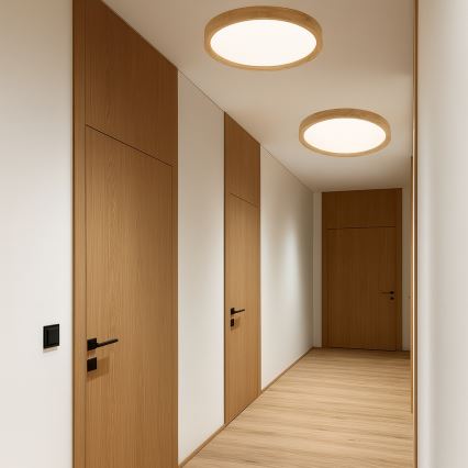Brilagi - LED plafondlamp WOODROUND LED/30W/230V 3000/4000/6000K Ø 40 cm hout CRI 90