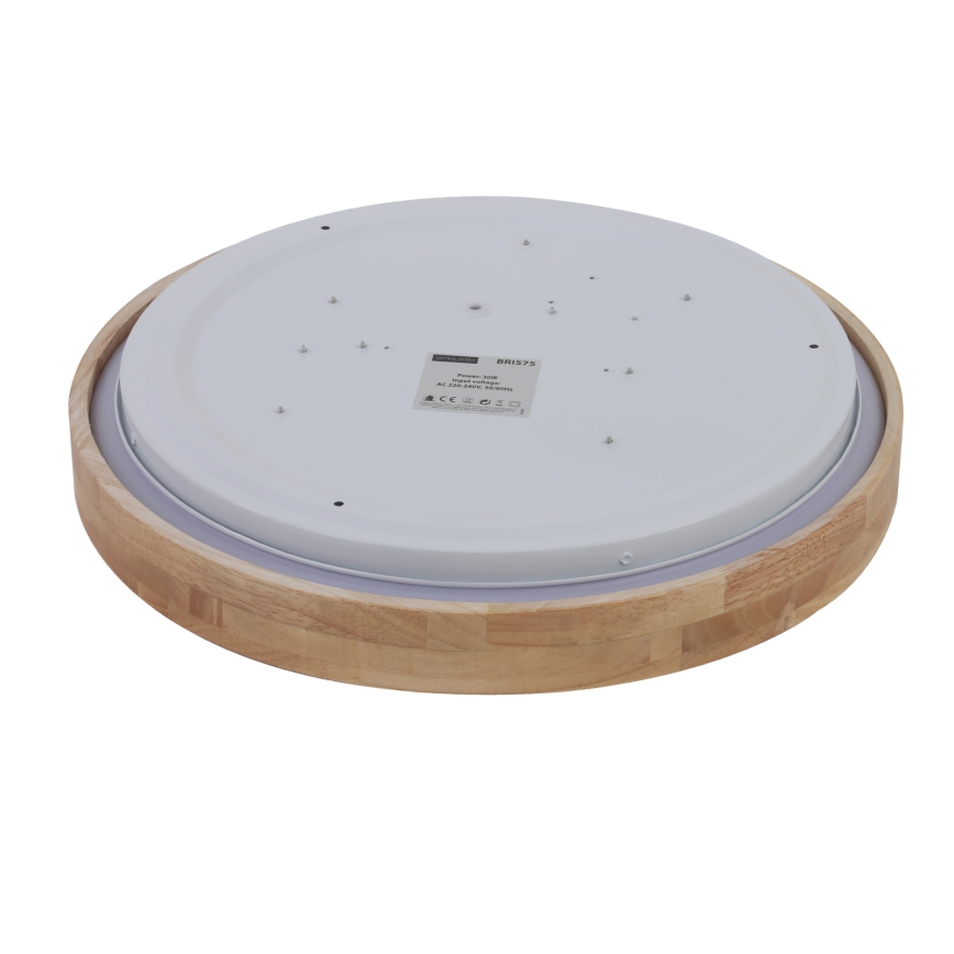 Brilagi - LED plafondlamp WOODROUND LED/30W/230V 3000/4000/6000K Ø 40 cm hout CRI 90
