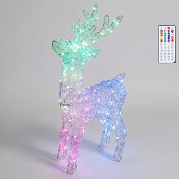 BRILAGI - LED RGBIC dimbaar kerstdecoratie voor buiten LED/9W/230V 120 cm IP44 rendier + afstandsbediening