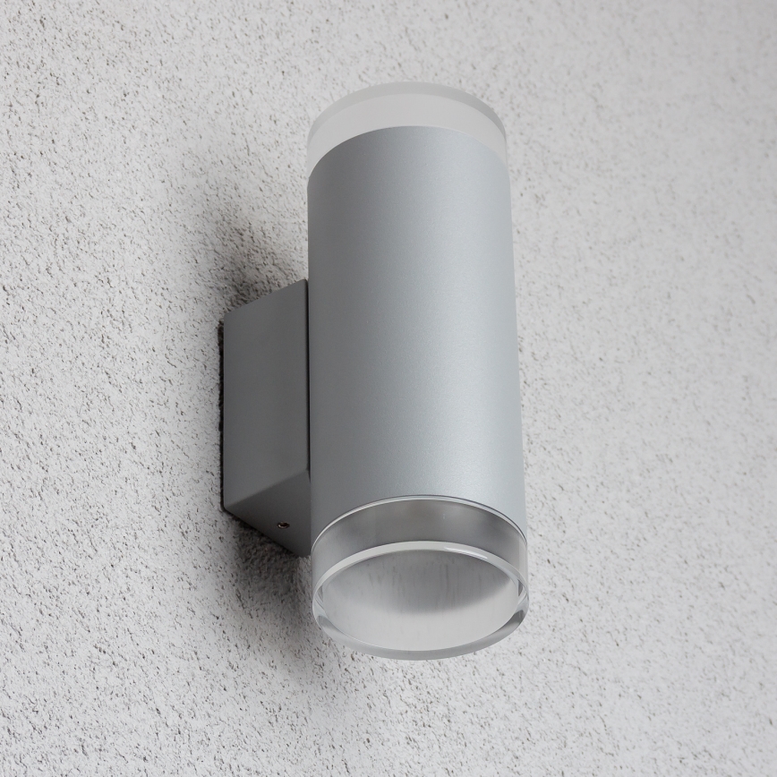 Brilagi - Applique murale LED RGBW dimmable d'extérieur MATERA 2x GU10/4,8W/230V 3000K IP54 gris + télécommande
