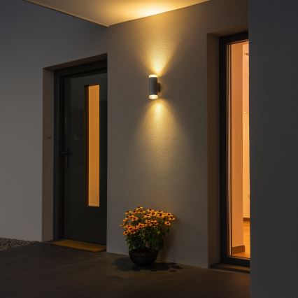 Brilagi - Applique murale LED RGBW dimmable d'extérieur MATERA 2x GU10/6W/230V 3000K IP54 gris + télécommande