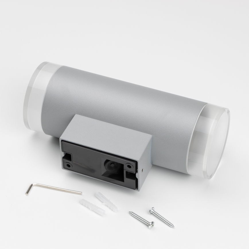 Brilagi - Applique murale LED RGBW dimmable d'extérieur MATERA 2x GU10/6W/230V 3000K IP54 gris + télécommande