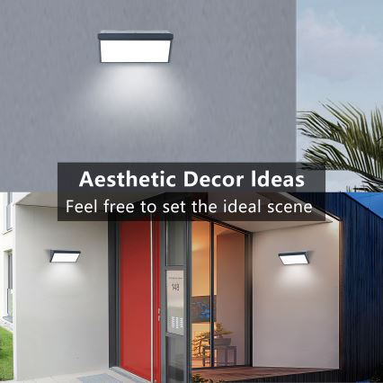 Brilagi - Applique murale d'extérieur LED RGBW à intensité variable TRIANGLE 1xE27/15W/230V 2700-6500K IP65 anthracite