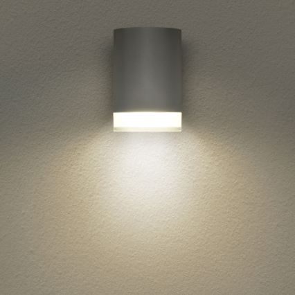 Brilagi - LED RGBW dimbare buitenwandlamp MATERA 1xGU10/6W/230V 3000K IP54 grijs + afstandsbediening