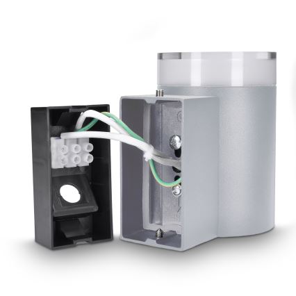 Brilagi - LED RGBW dimbare buitenwandlamp MATERA 1xGU10/6W/230V 3000K IP54 grijs + afstandsbediening