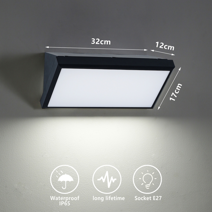 Brilagi - LED RGBW dimbare buitenwandlamp TRIANGLE 1xE27/15W/230V 2700-6500K IP65 zwart