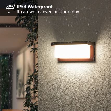 Brilagi - LED RGBW dimbare buitenwandlamp BRICKY 1xE27/15W/230V 2700-6500K IP54 bruin