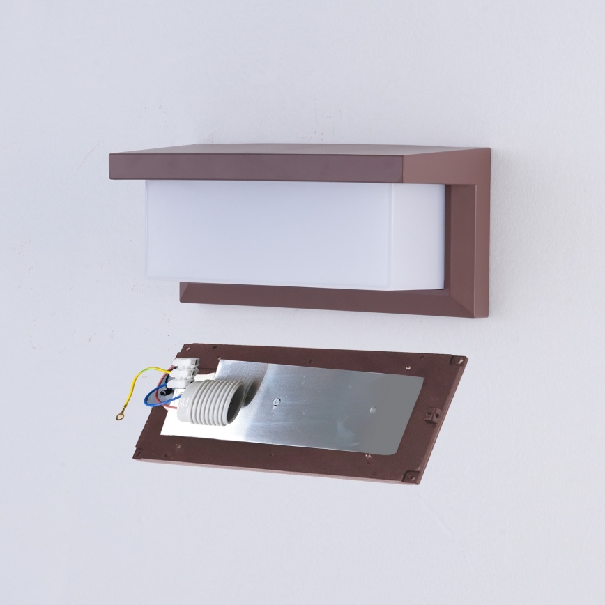 Brilagi - LED RGBW dimbare buitenwandlamp BRICKY 1xE27/15W/230V 2700-6500K IP54 bruin