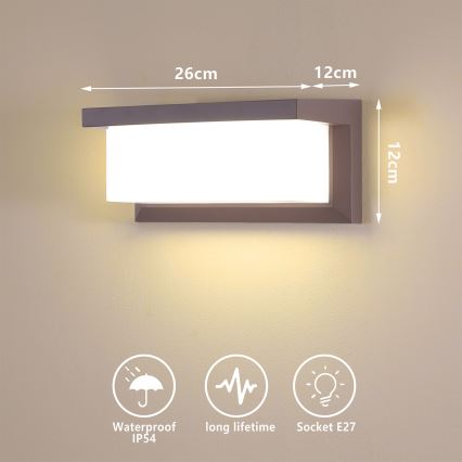 Brilagi - LED RGBW dimbare buitenwandlamp BRICKY 1xE27/15W/230V 2700-6500K IP54 bruin