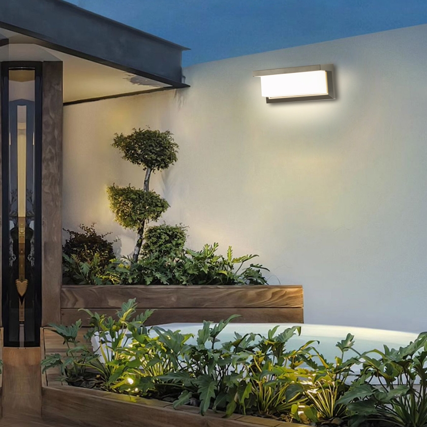 Brilagi - LED RGBW dimbare buitenwandlamp BRICKY 1xE27/9W/230V 2700-6500K IP54 grijs