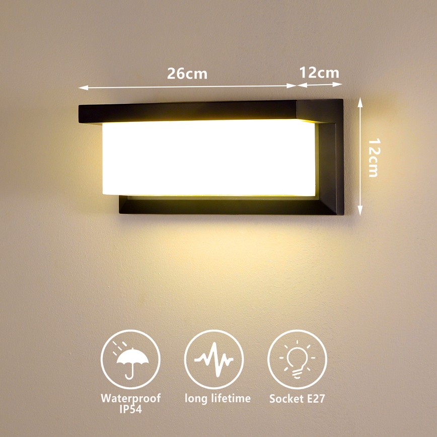 Brilagi - LED RGBW dimbare buitenwandlamp BRICKY 1xE27/9W/230V 2700-6500K IP54 zwart
