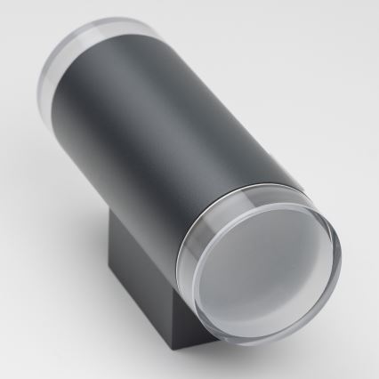 Brilagi - LED RGBW dimbare buitenwandlamp MATERA 2xGU10/6W/230V 3000K IP54 antraciet + afstandsbediening