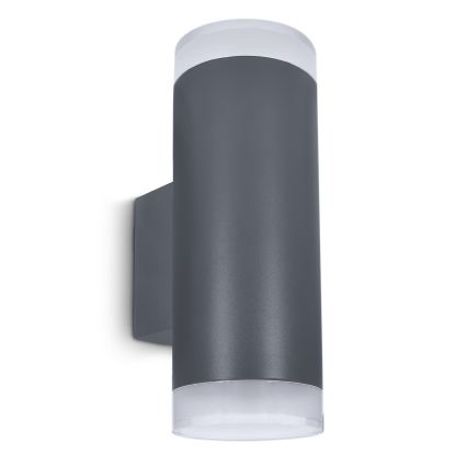 Brilagi - LED RGBW dimbare buitenwandlamp MATERA 2xGU10/6W/230V 3000K IP54 antraciet + afstandsbediening