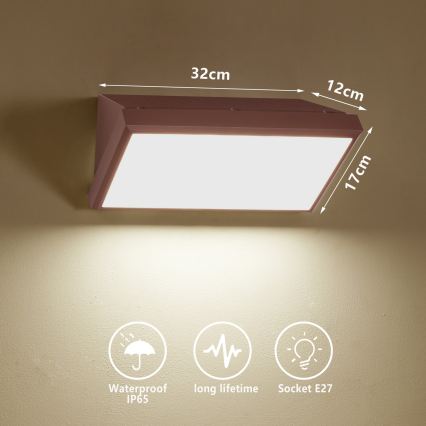 Brilagi - LED RGBW dimbare buitenwandlamp TRIANGLE 1xE27/15W/230V 2700-6500K IP65 bruin