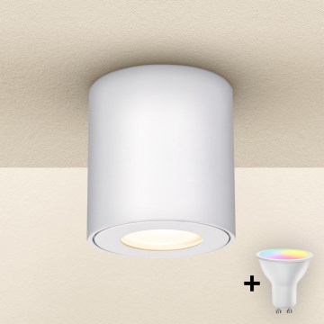 Brilagi - LED RGBW dimbaar badkamerarmatuur MIA 1xGU10/6W/230V 3000K 84x80 mm wit IP54 + afstandsbediening