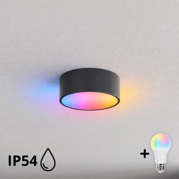BRILAGI - LED RGBW dimbare badkamerplafondlamp CLARE 1xE27/12W/230V Ø 20 cm antraciet IP54